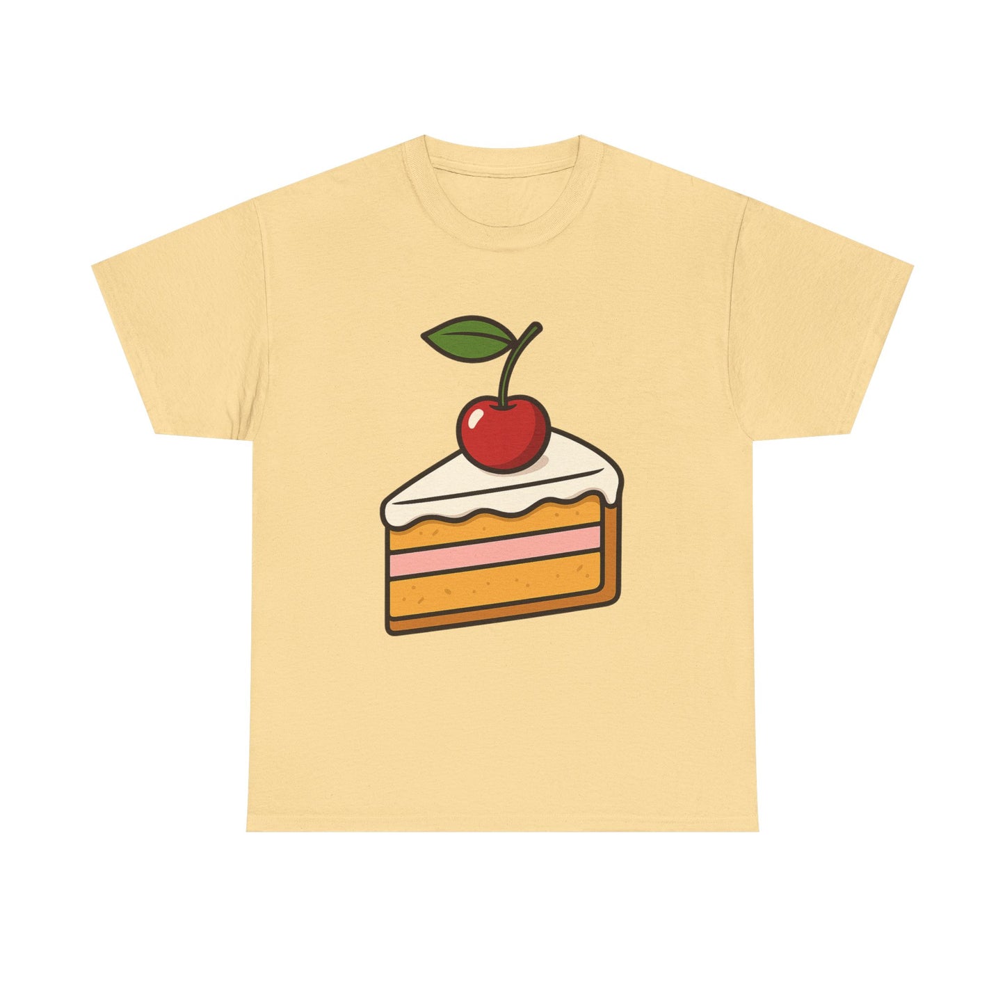 Cherry on Top Italian Design Art  Cute Cake Slice with Glossy Fruit
