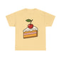 Cherry on Top Italian Design Art  Cute Cake Slice with Glossy Fruit