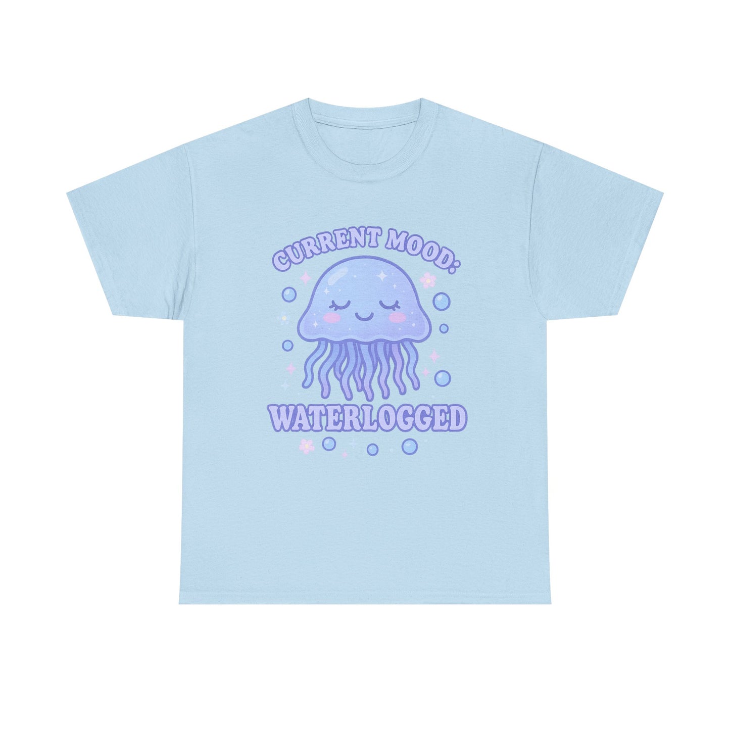Current Mood Waterlogged Kawaii Jellyfish Pastel Bubble T-Shirt Design