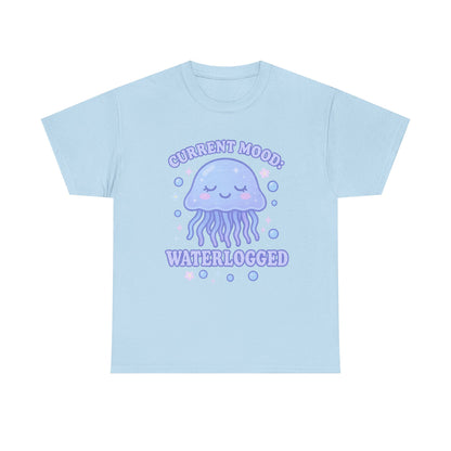 Current Mood Waterlogged Kawaii Jellyfish Pastel Bubble T-Shirt Design