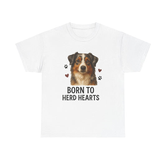 Australian Shepherd Lover Shirt  Born to Herd Hearts Dog Mom T-shirt