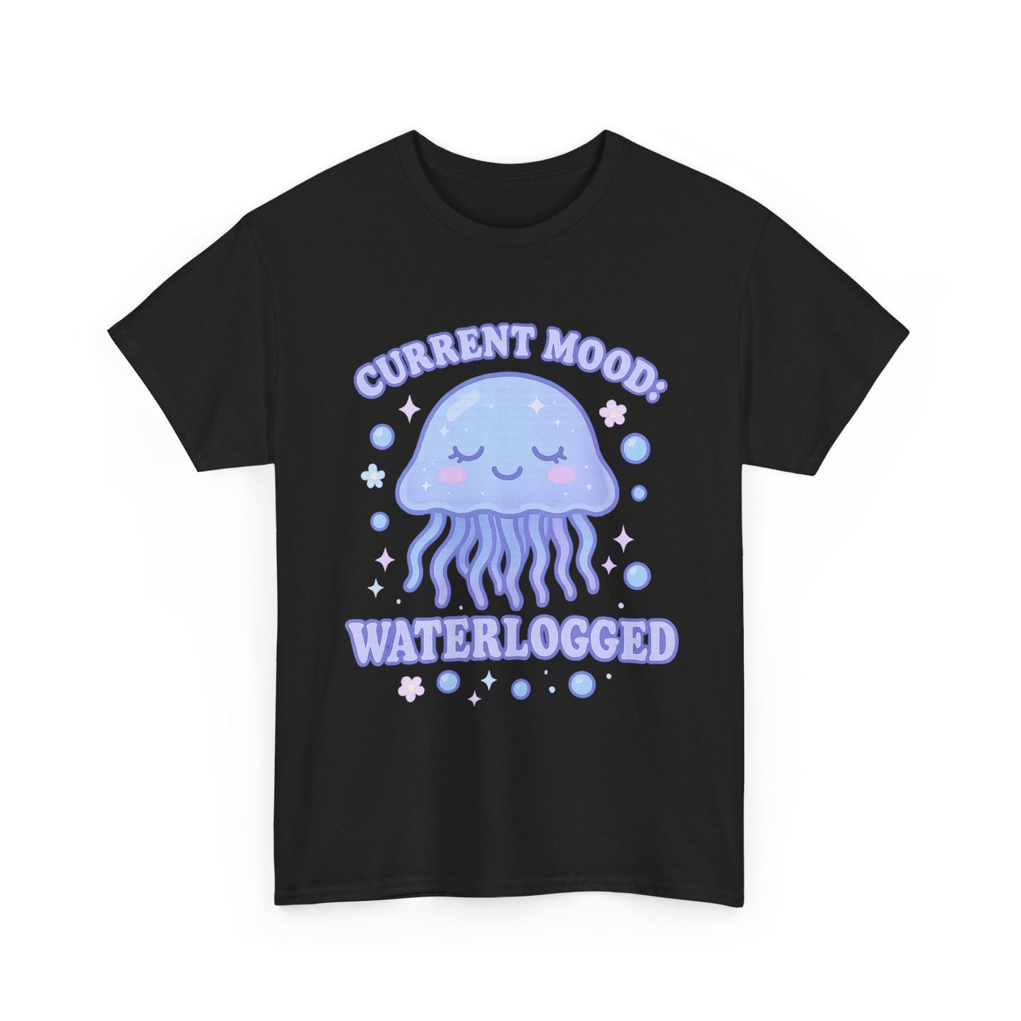 Current Mood Waterlogged Kawaii Jellyfish Pastel Bubble T-Shirt Design