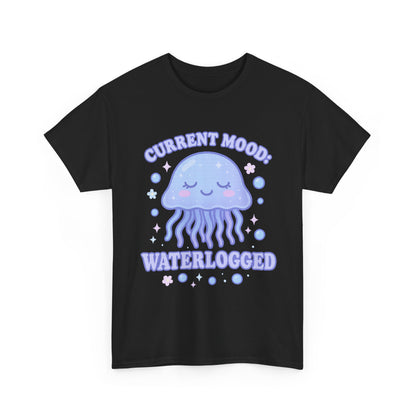 Current Mood Waterlogged Kawaii Jellyfish Pastel Bubble T-Shirt Design