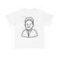 Simple Line Art Pope Francis with Halo | Transparent Minimal Outline