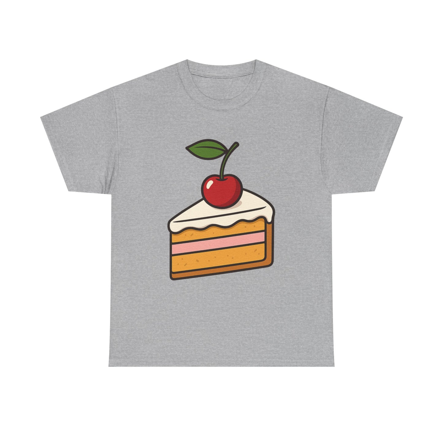 Cherry on Top Italian Design Art  Cute Cake Slice with Glossy Fruit