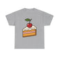 Cherry on Top Italian Design Art  Cute Cake Slice with Glossy Fruit