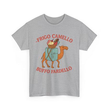 Camiseta con el divertido meme "Fridge Camel Burden" y el divertido meme "Cerebro italiano podrido"