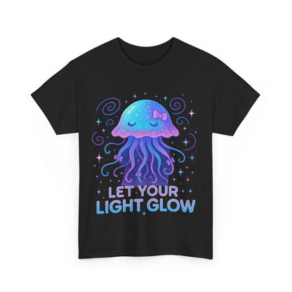 Let Your Light Glow  Bioluminescent Jellyfish Aesthetic Neon Art T-Shirt
