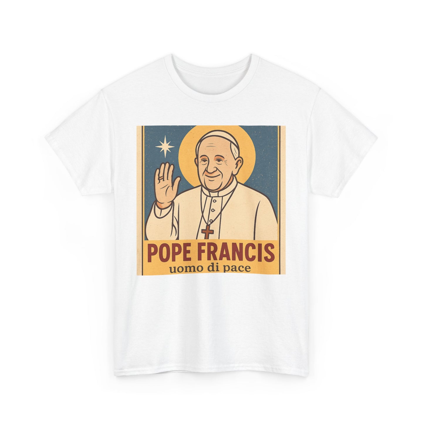 Vintage Poster Pope Francis | Uomo di Pace Retro Catholic Print