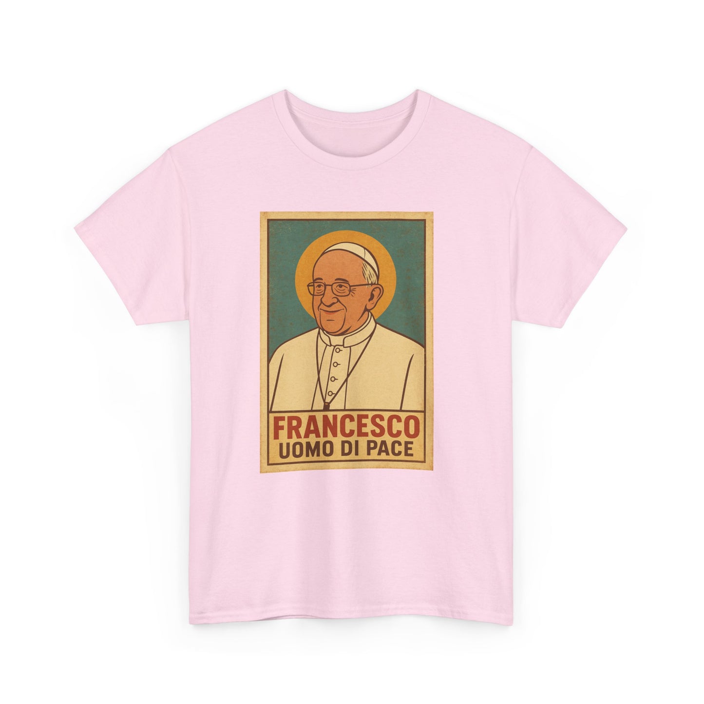 Francis Man of Peace | Retro Poster Illustration of Pope Francis
