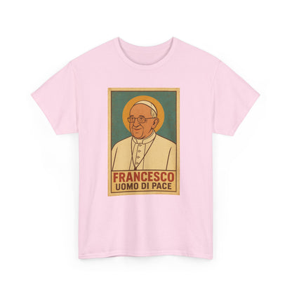 Francis Man of Peace | Retro Poster Illustration of Pope Francis