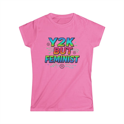 Y2K Glitch Cloth T-Shirt - Y2K BUT FEMINIST | Rainbow Tech Equality Tee | Digital Empowerment Graphic