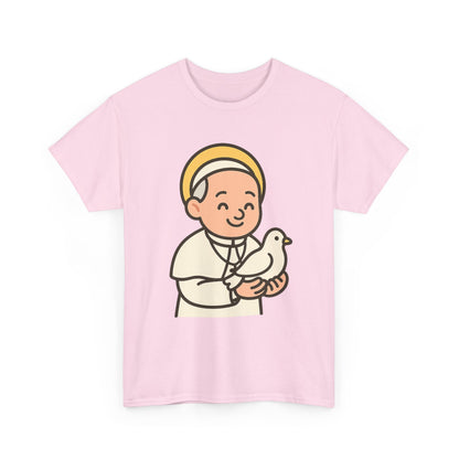 Kawaii Pope Francis with Dove Transparent Background Tribute Illustration