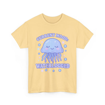 Current Mood Waterlogged Kawaii Jellyfish Pastel Bubble T-Shirt Design