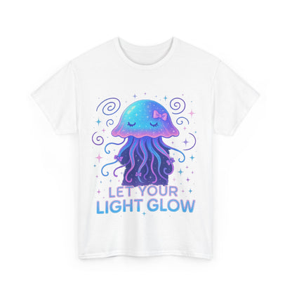Let Your Light Glow  Bioluminescent Jellyfish Aesthetic Neon Art T-Shirt