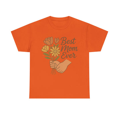 Retro Best Mom Ever Hands and Flowers Mother's Day Illustration