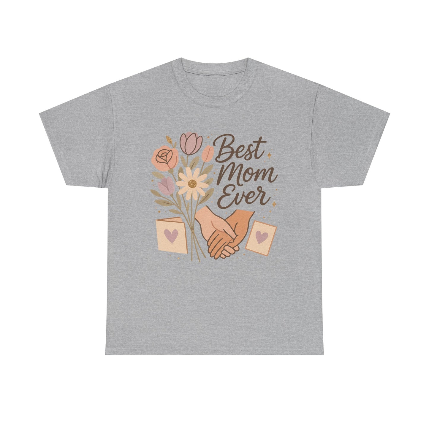 Best Mom Ever Floral Hands Vintage Mother's Day Illustration