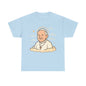 Heavenly Pope Francis on Cloud | Peaceful Tribute Cartoon Illustration