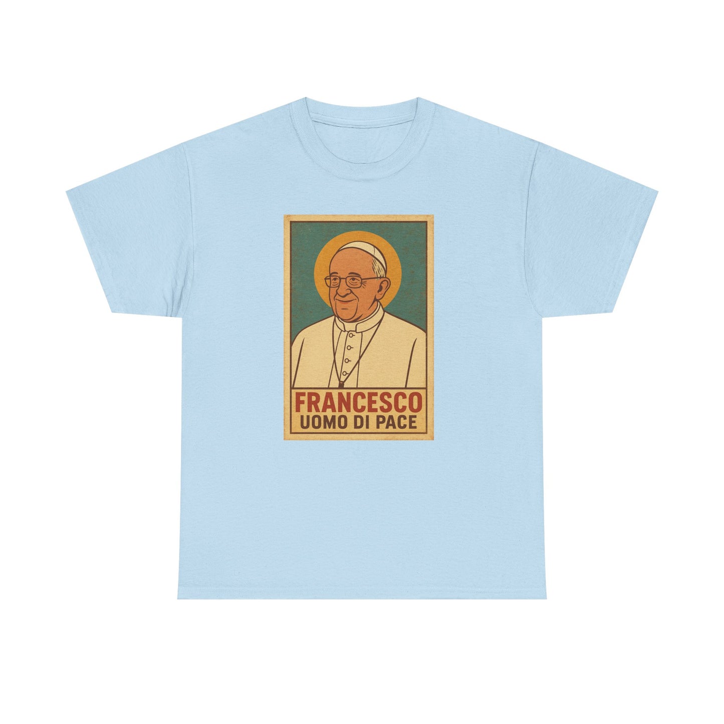Francis Man of Peace | Retro Poster Illustration of Pope Francis