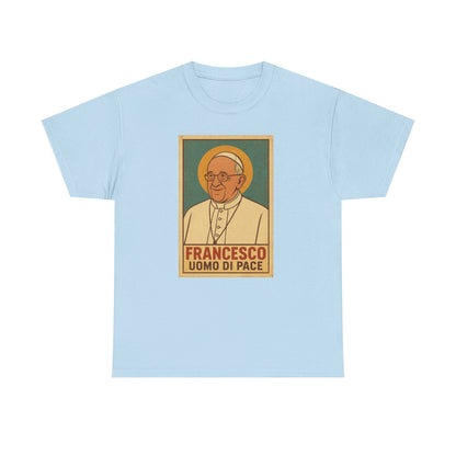 Francis Man of Peace | Retro Poster Illustration of Pope Francis