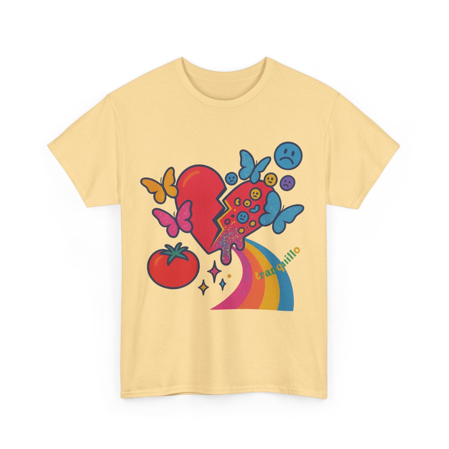 Glitch Heart with Butterflies and Emojis Pop Surreal Shisgama Art