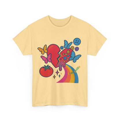 Glitch Heart with Butterflies and Emojis Pop Surreal Shisgama Art