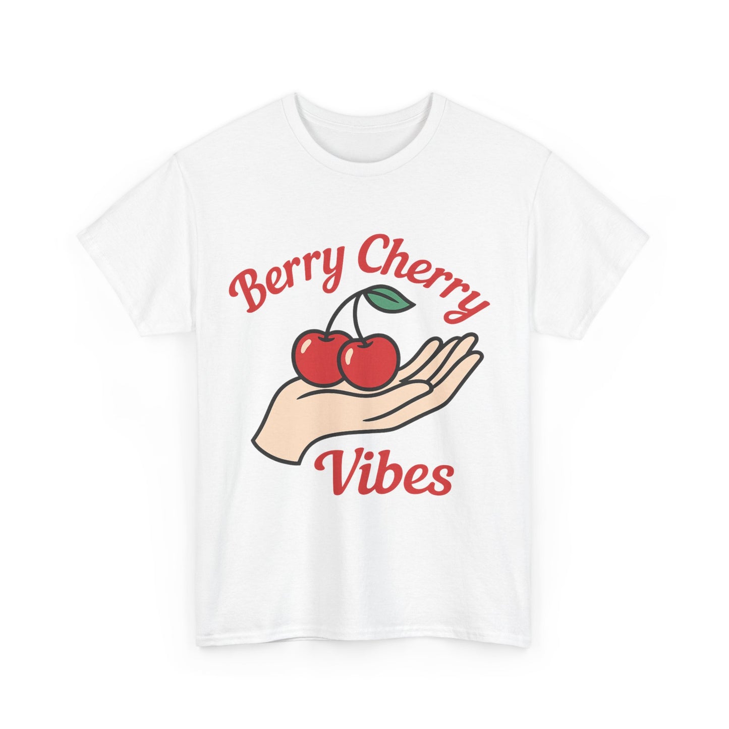Berry Cherry Vibes Italian Design Art Hand Offering Cherry Retro Style
