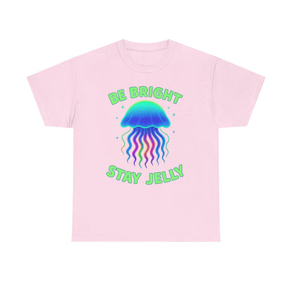 Be Bright Stay Jelly  Neon Rainbow Jellyfish Glow T-Shirt Art
