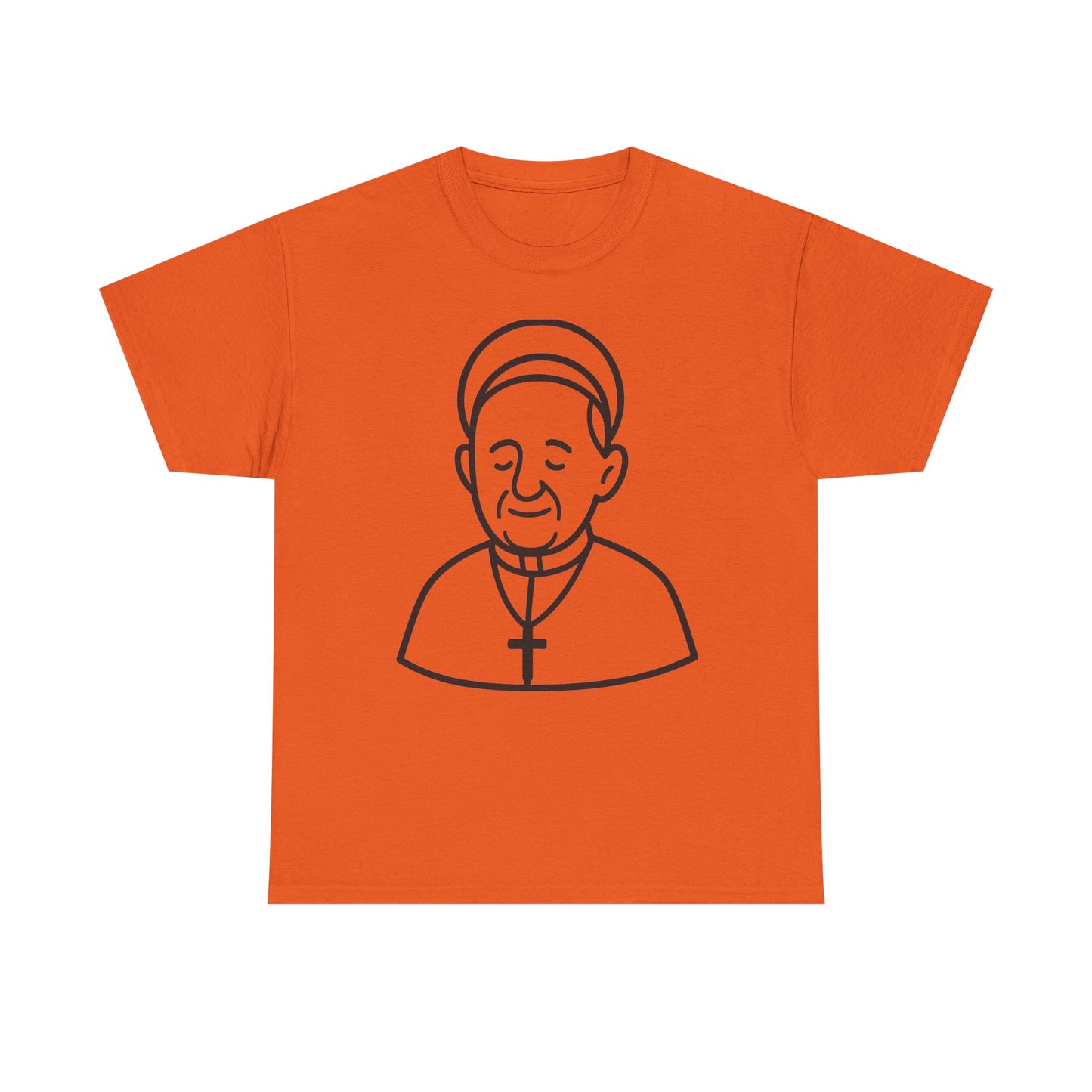 Simple Line Art Pope Francis with Halo | Transparent Minimal Outline