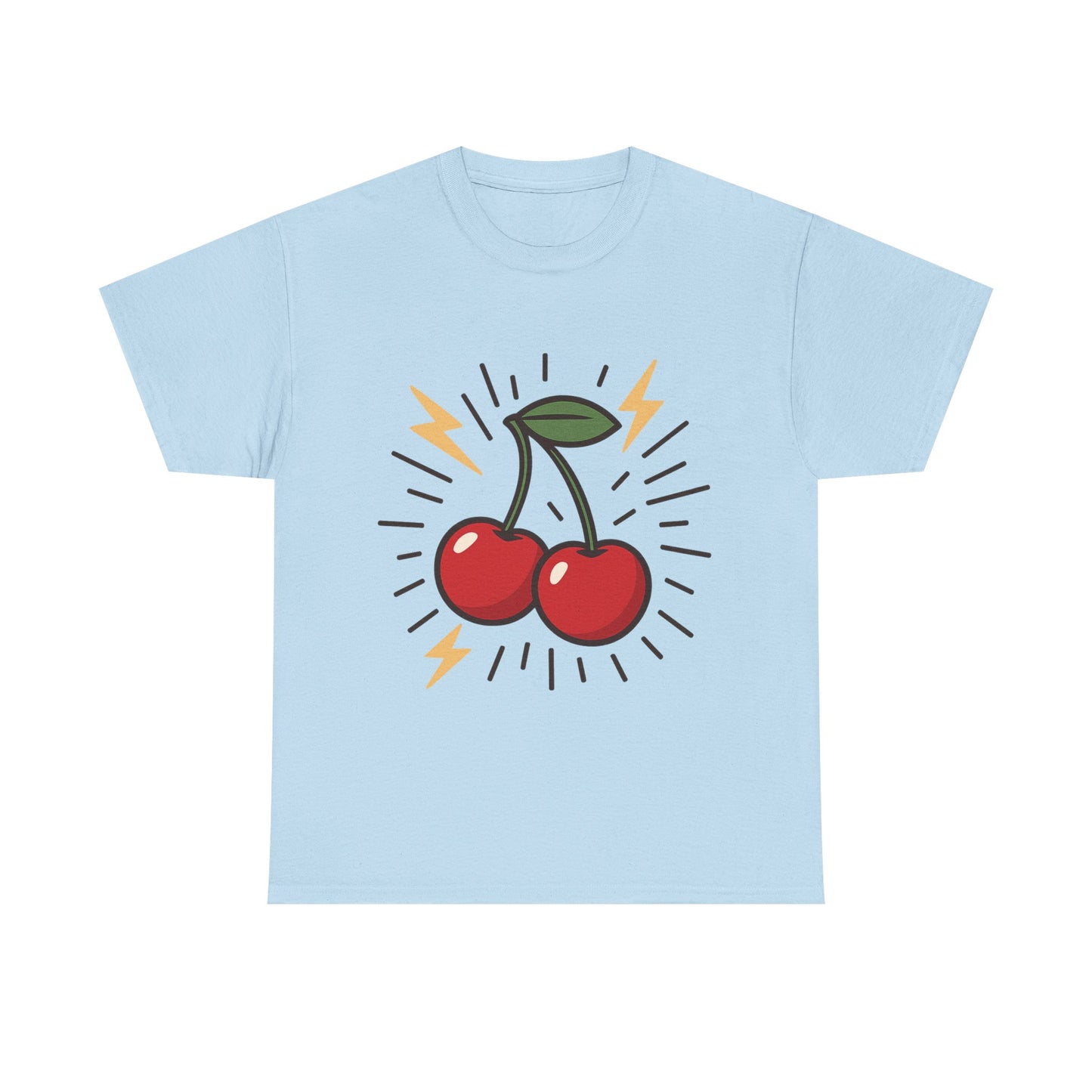 Cherry Energy Italian Design Art Power Burst Fruit with Lightning Style