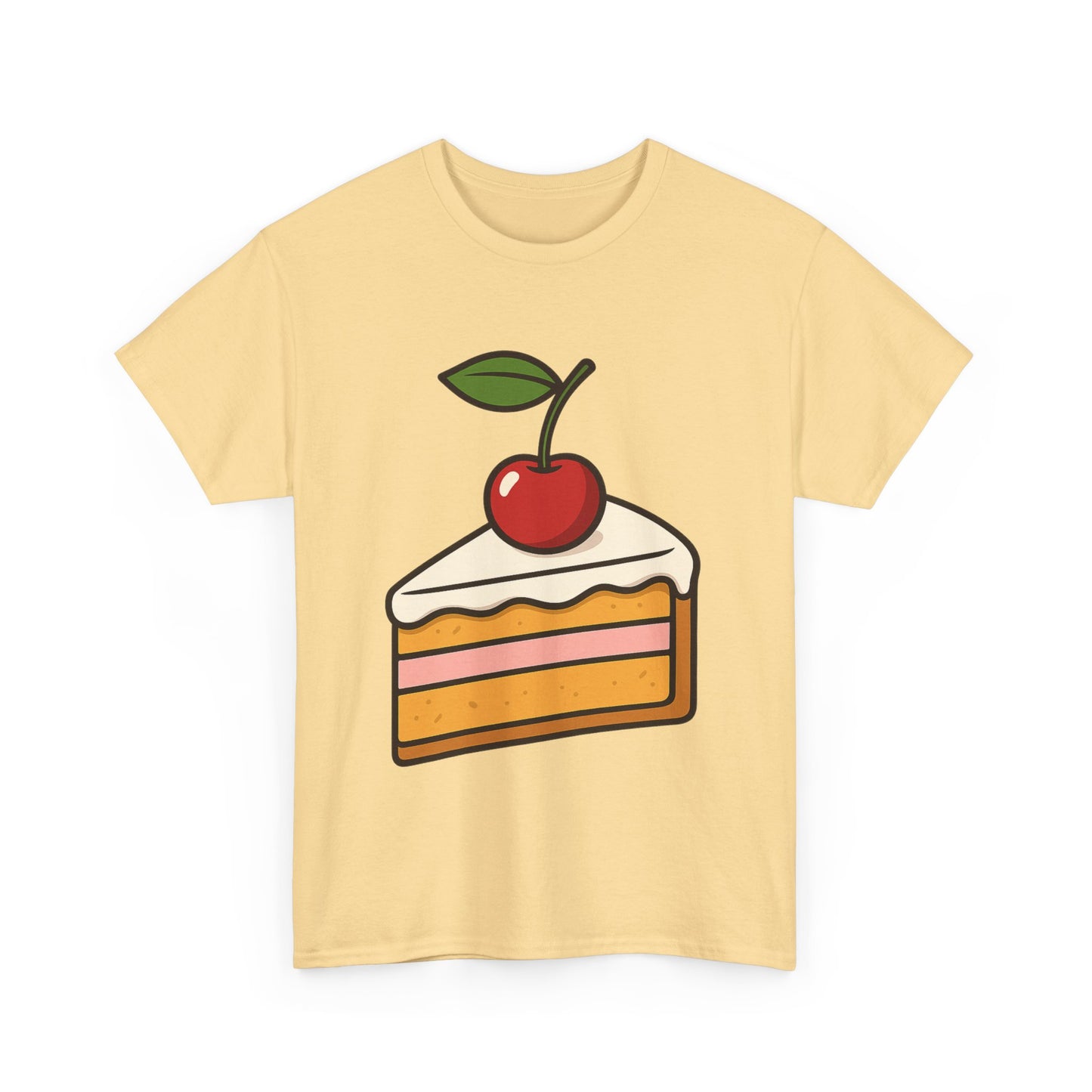 Cherry on Top Italian Design Art  Cute Cake Slice with Glossy Fruit