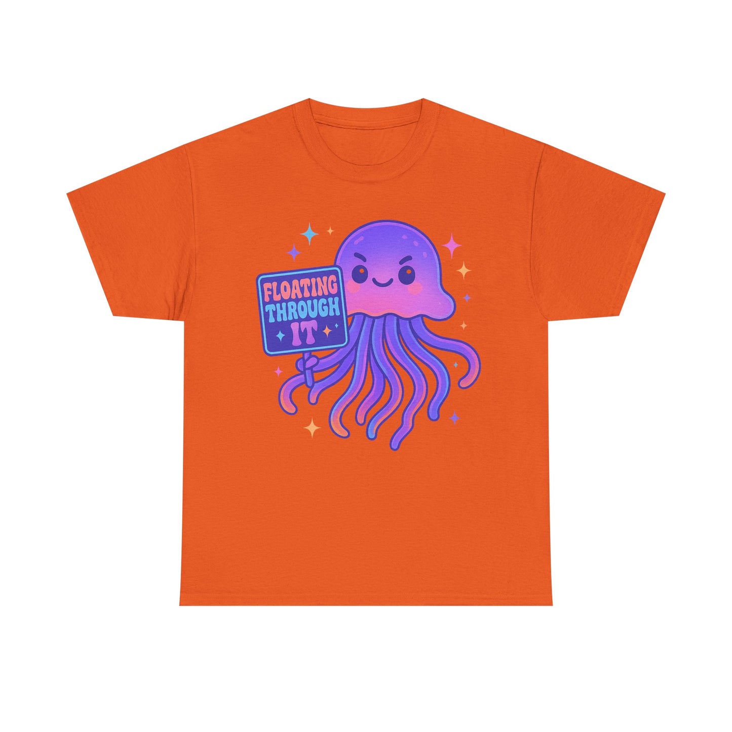 Floating Through It Kawaii Empowered Jellyfish Neon Sign Shirt Design