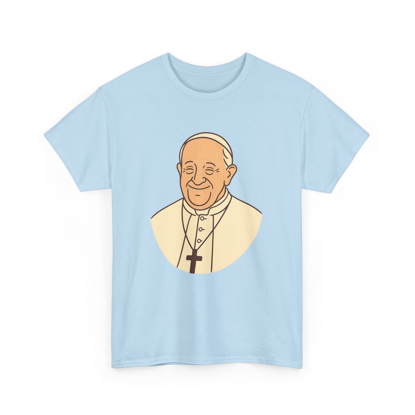 Kawaii Minimal Pope Francis Portrait | Soft Color Transparent Illustration