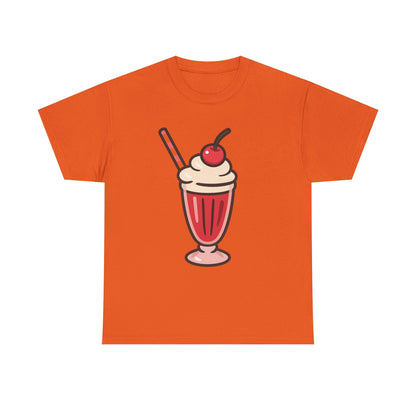 Cherry Soda Float Italian Design Art Retro Diner Milkshake with Whipped Cream and Cherry