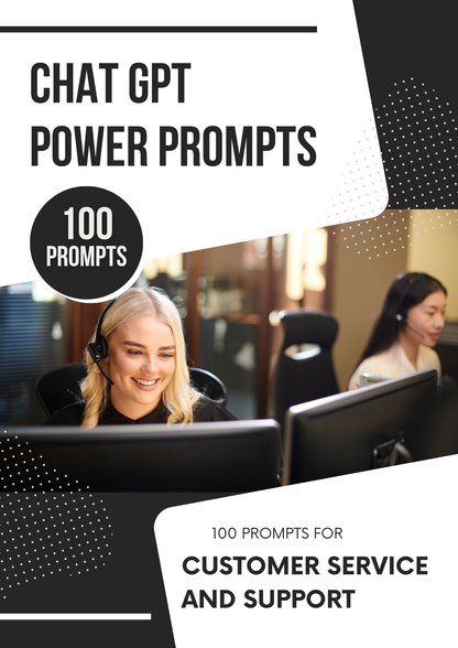 ChatGPT Power Prompts for Customer Service and Support Canva Free Editable Template