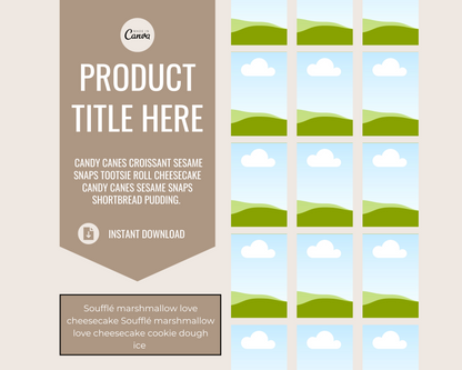 Beige Etsy Listing Mockup Templates Editable Canva Design for Products