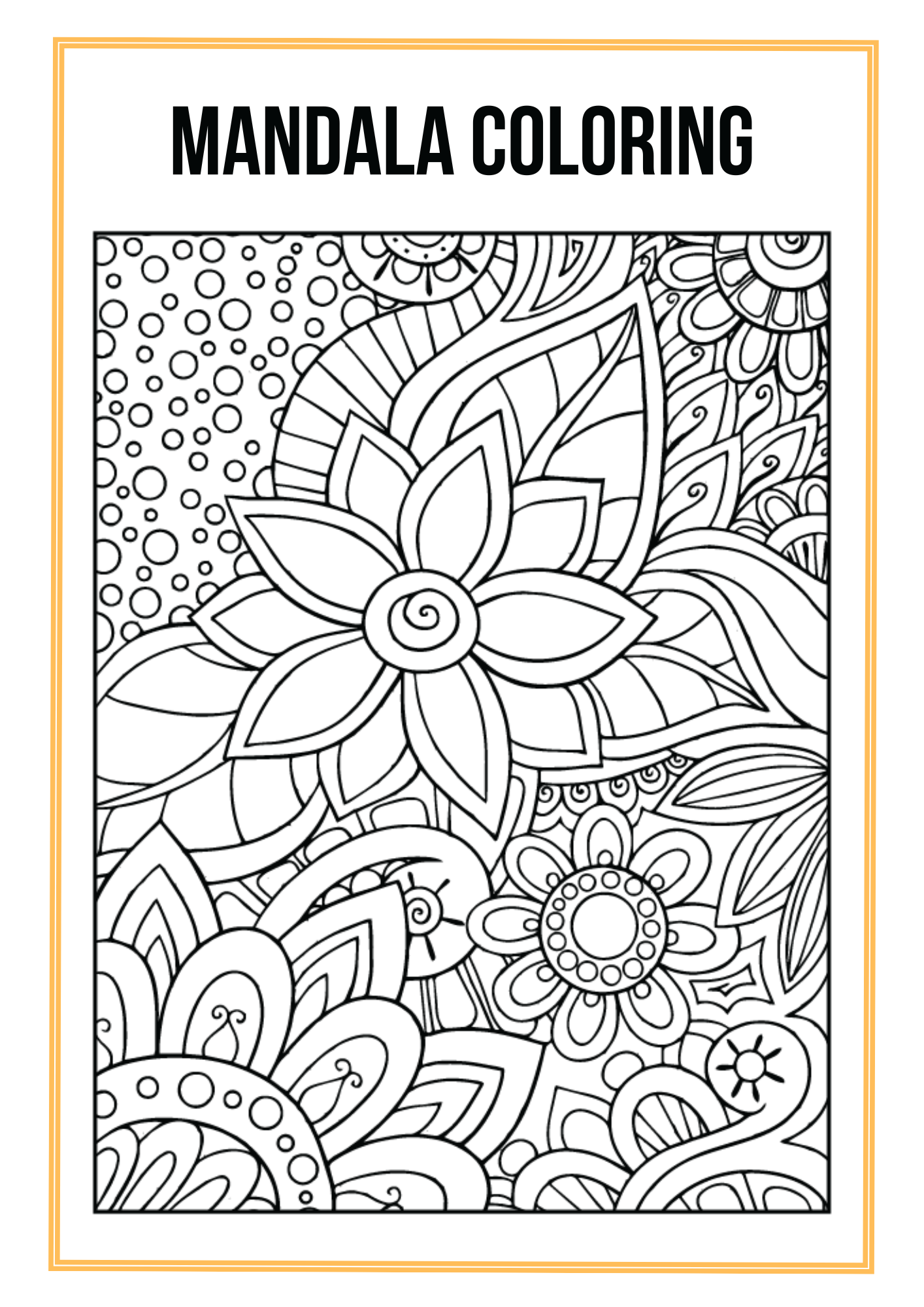 Mandala Coloring Worksheet Set Editable Canva Template for Relaxation