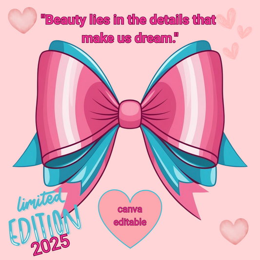 Messy Coquette Bows – Editable Canva Elements & PNG | Feminine Aesthetic Clipart
