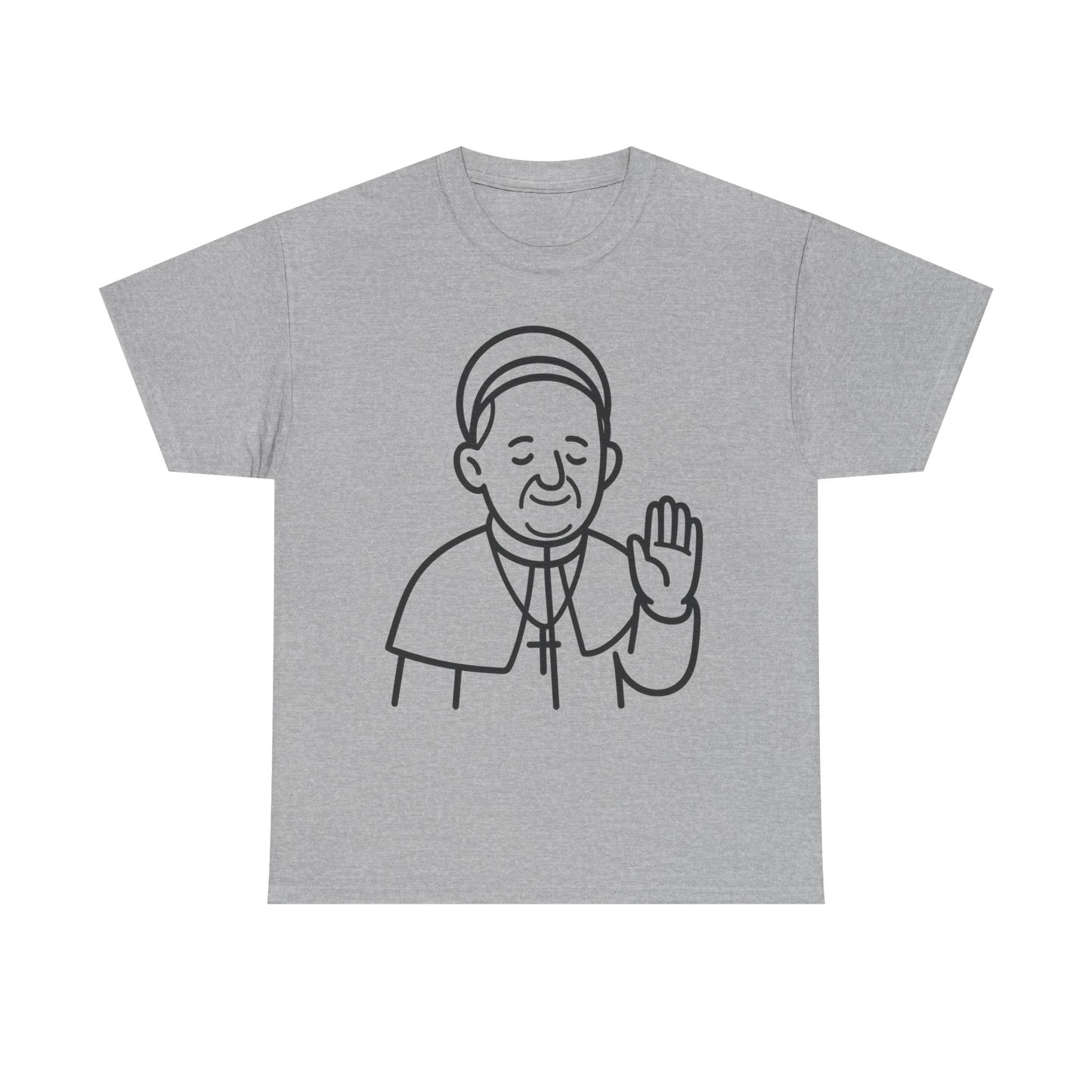 Minimalist Line Art Pope Francis Blessing | Transparent Outline Design