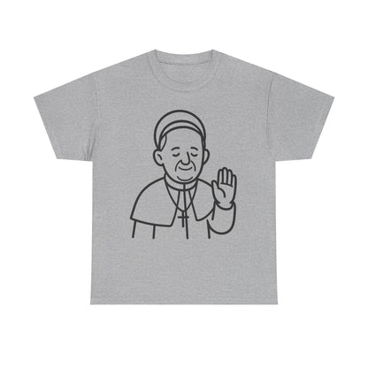 Minimalist Line Art Pope Francis Blessing | Transparent Outline Design