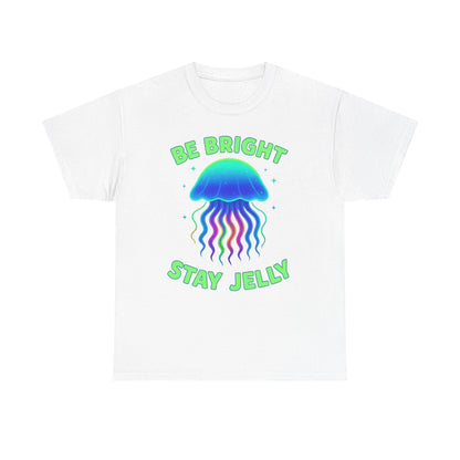 Be Bright Stay Jelly  Neon Rainbow Jellyfish Glow T-Shirt Art