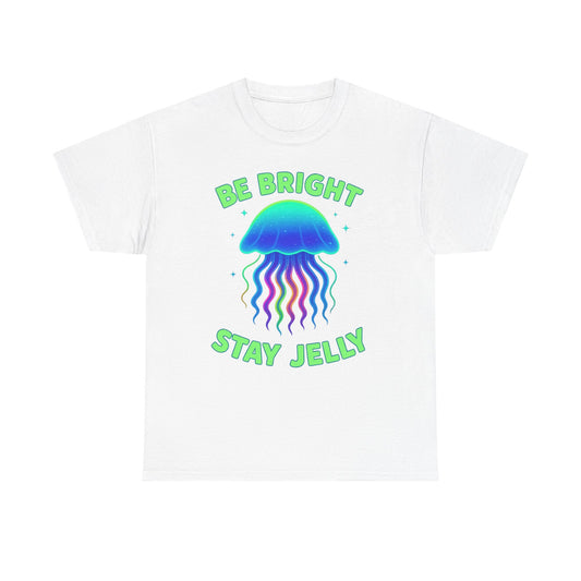 Be Bright Stay Jelly  Neon Rainbow Jellyfish Glow T-Shirt Art