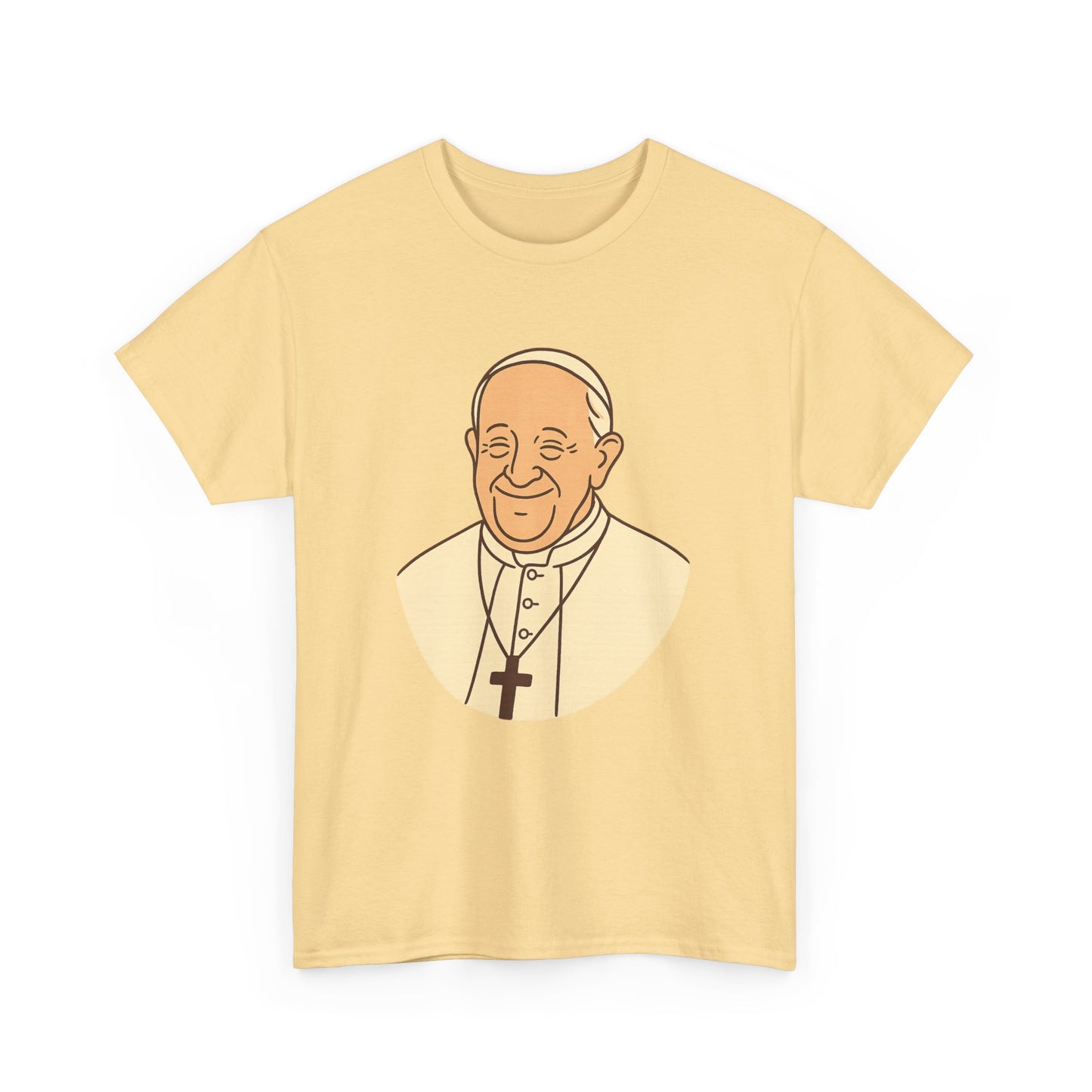 Kawaii Minimal Pope Francis Portrait | Soft Color Transparent Illustration