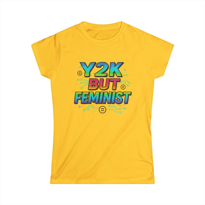 Y2K Glitch Cloth T-Shirt - Y2K BUT FEMINIST | Rainbow Tech Equality Tee | Digital Empowerment Graphic