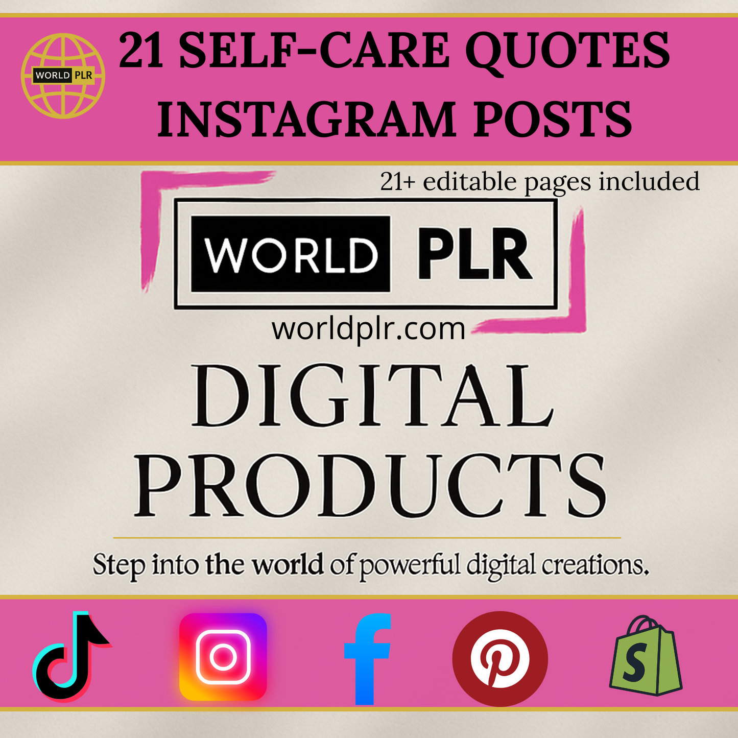 21 Self-Care Quotes Instagram Posts Canva Free Editable Template