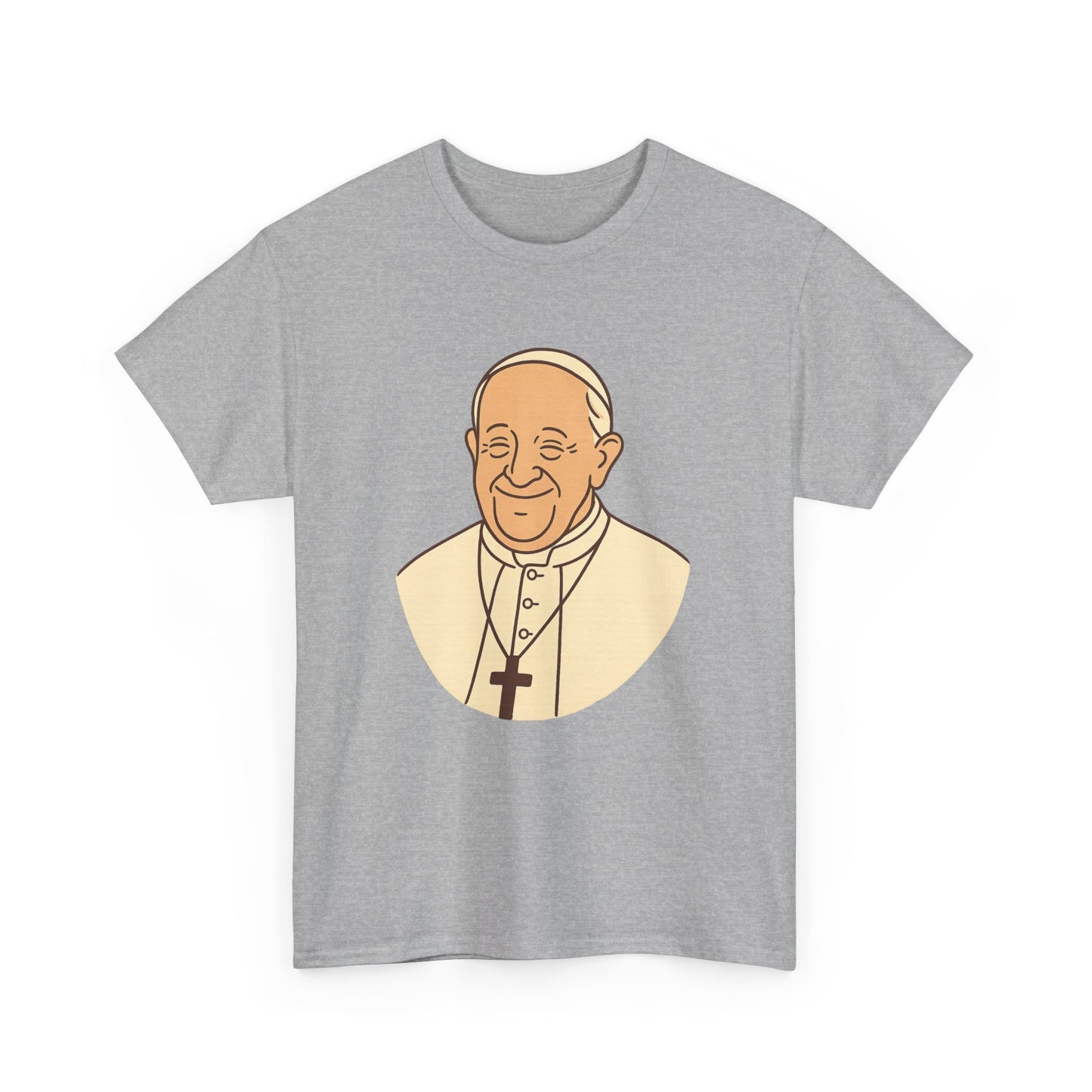 Kawaii Minimal Pope Francis Portrait | Soft Color Transparent Illustration