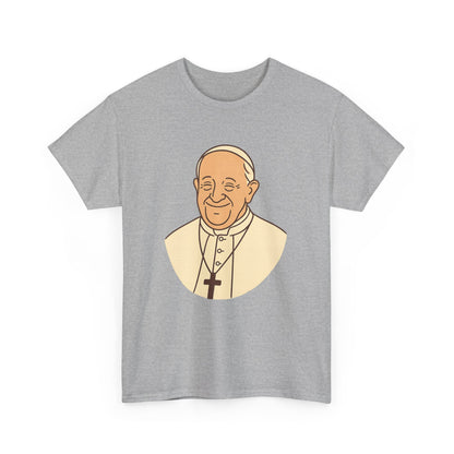 Kawaii Minimal Pope Francis Portrait | Soft Color Transparent Illustration