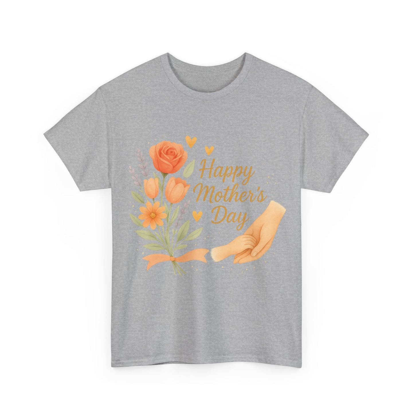 Happy Mother's Day Floral Hands Watercolor Quote Illustration