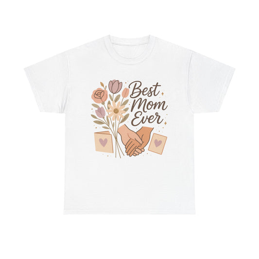 Best Mom Ever Floral Hands Vintage Mother's Day Illustration
