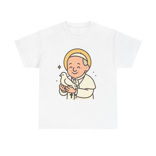 Kawaii Pope Francis with Dove Tribute Illustration